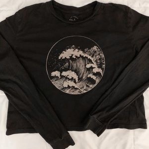 pacsun black logo long sleeve